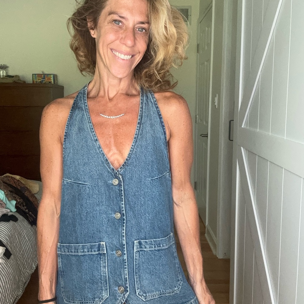 Reformation Women's Denim Button-Front Jumpsuit